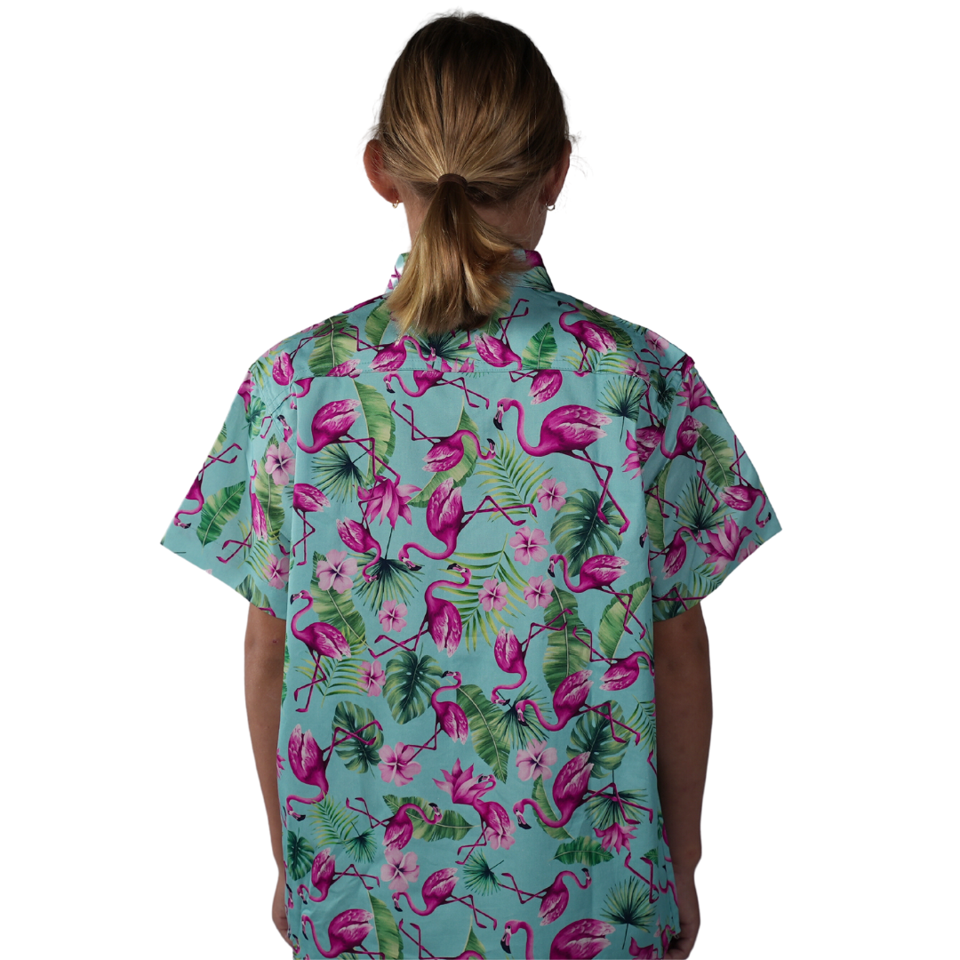 Kids Flamingo Workshirt | Short Sleeve Workshirt | Coastal Cowboys