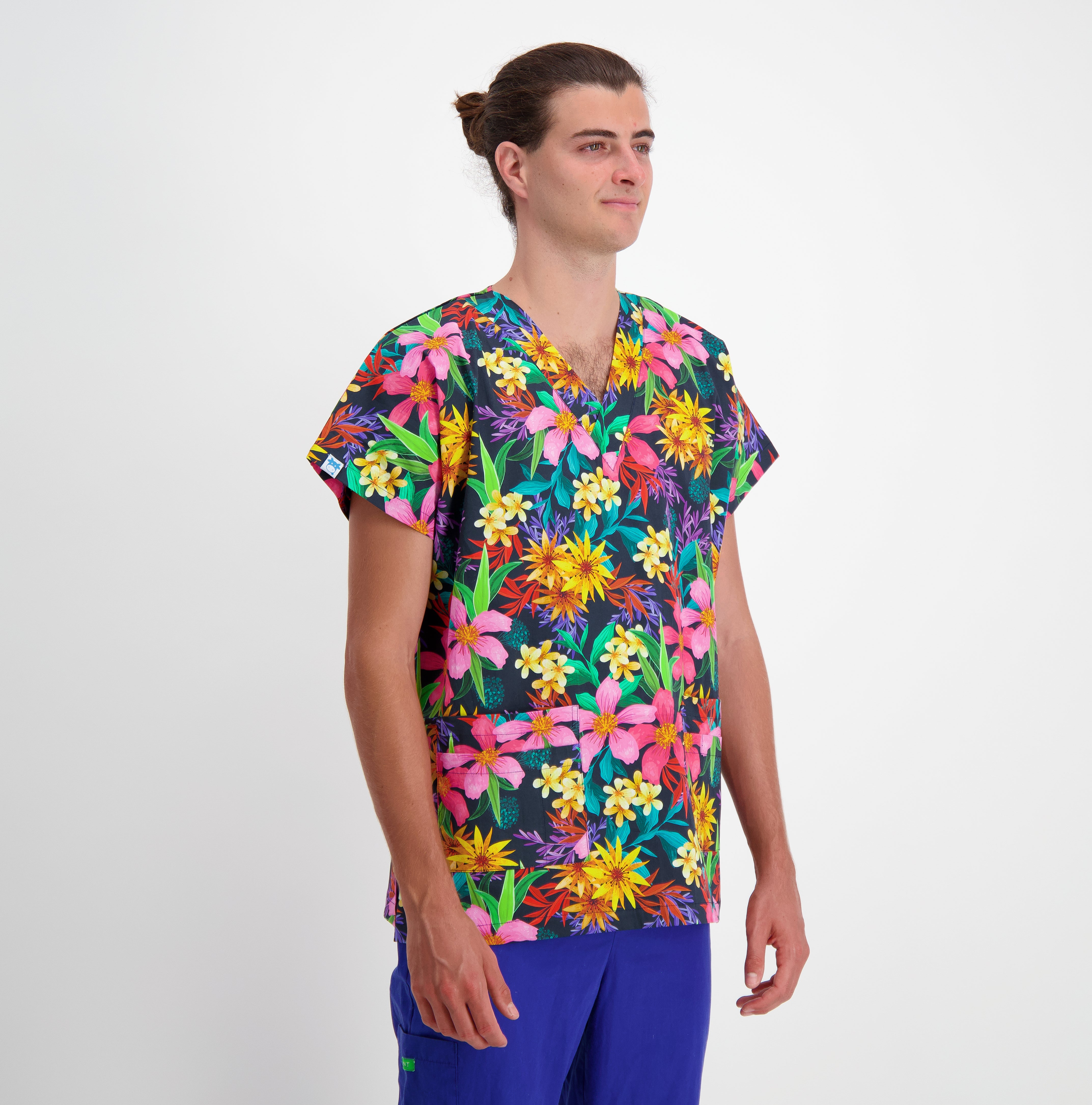 Midnight Colourful Scrub Top